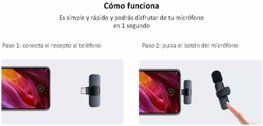 Micrófono Inalámbrico de Solapa K9 | Captación Profesional para iPhone, Android y Tipo-C