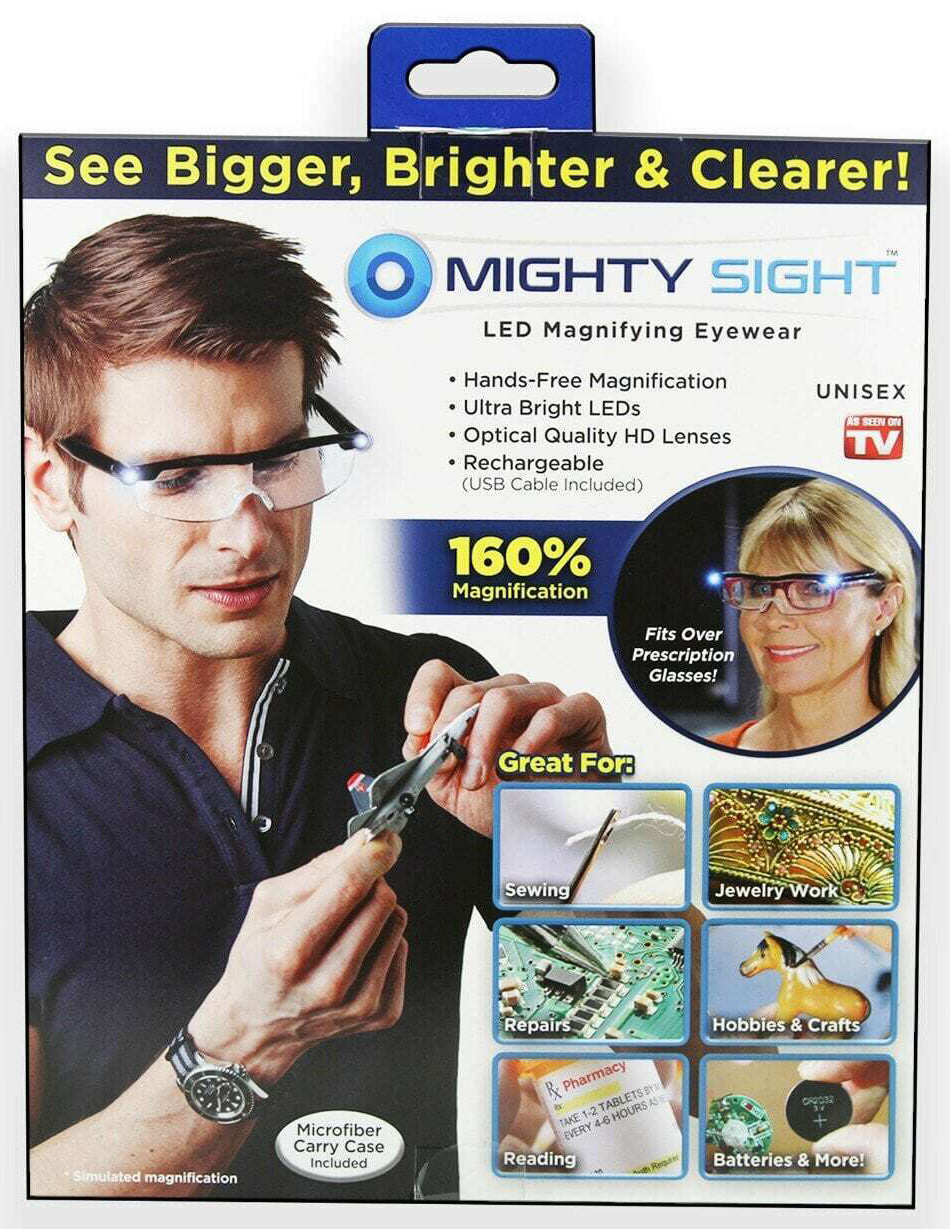 Gafas de Lupa con Aumento 160% y Luz LED | Lentes de Precisión para Lectura y Manualidades