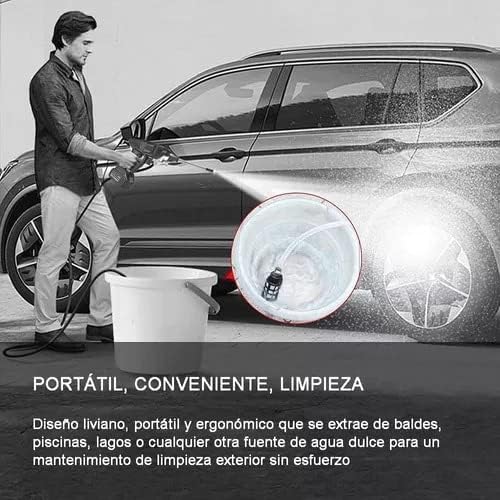 Hidrolimpiadora Portátil a Batería | Pistola de Lavado de Alta Presión con Motor de 300W