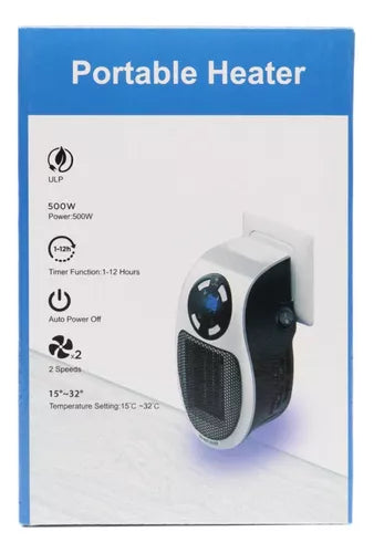 Mini Calefactor Eléctrico de Cerámica Portátil | Bajo Consumo 400W con Pantalla LED