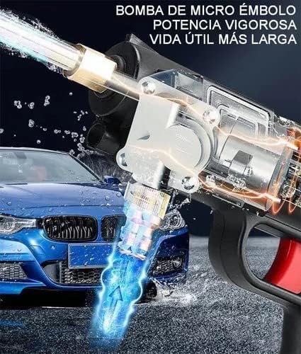Hidrolimpiadora Portátil a Batería | Pistola de Lavado de Alta Presión con Motor de 300W