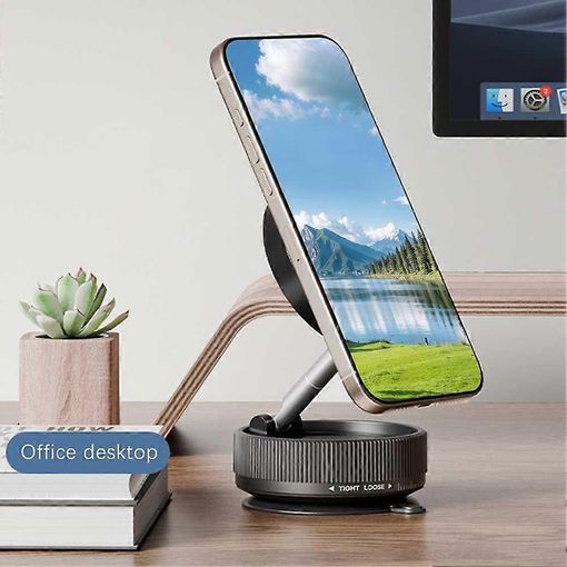 Soporte Magnético para Teléfono con Ventosa al Vacío | Fijación Estable para Coche