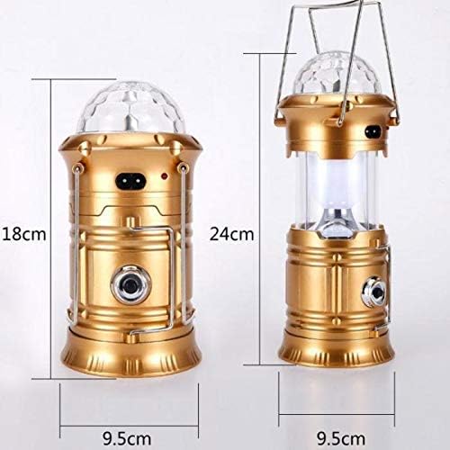 Linterna de Camping LED Recargable con Control de Voz y Bola de Cristal Multicolor