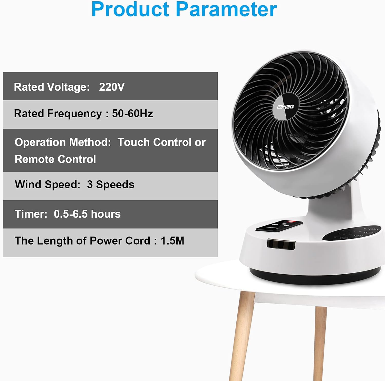 Ventilador Turbo de Mesa Silencioso | Circulador de Aire 3D con Mando a Distancia