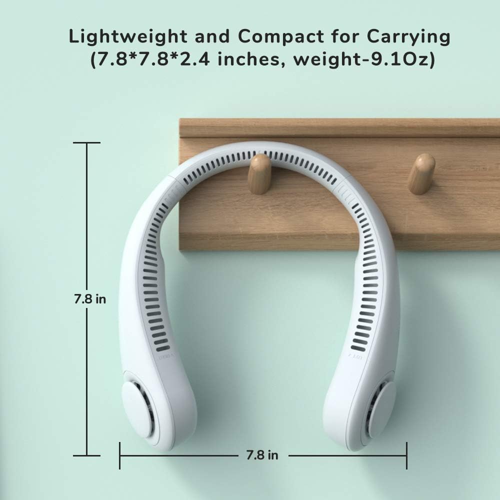 Ventilador de Cuello Portátil Sin Aspas | Batería de 4000 mAh y 3 Velocidades