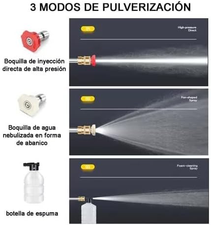 Hidrolimpiadora Portátil a Batería | Pistola de Lavado de Alta Presión con Motor de 300W