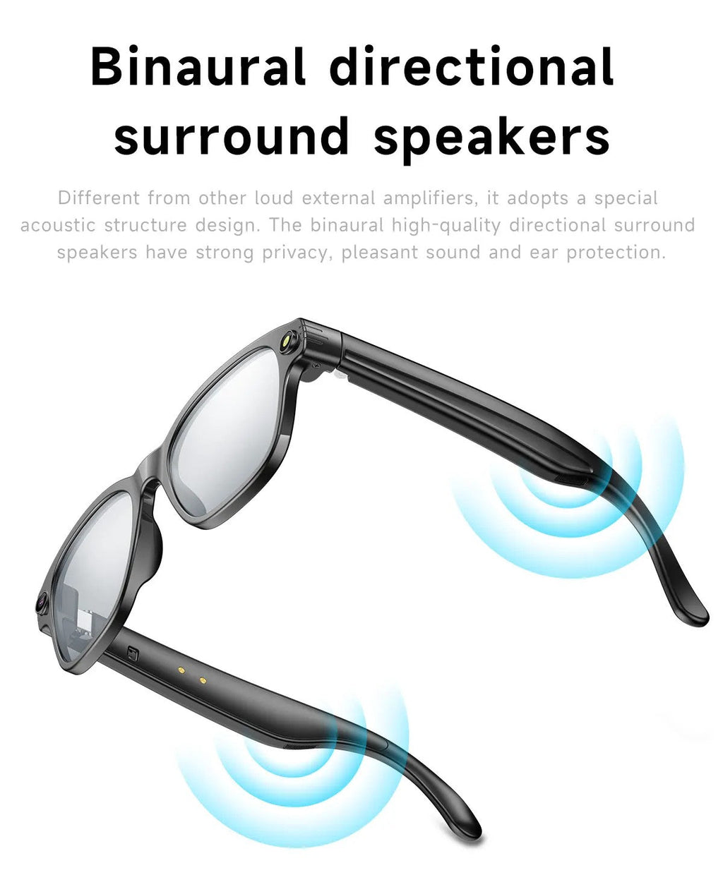 Gafas Inteligentes 4K Ultra HD EBOX – Cámara 8MP, Traducción IA y Música Bluetooth