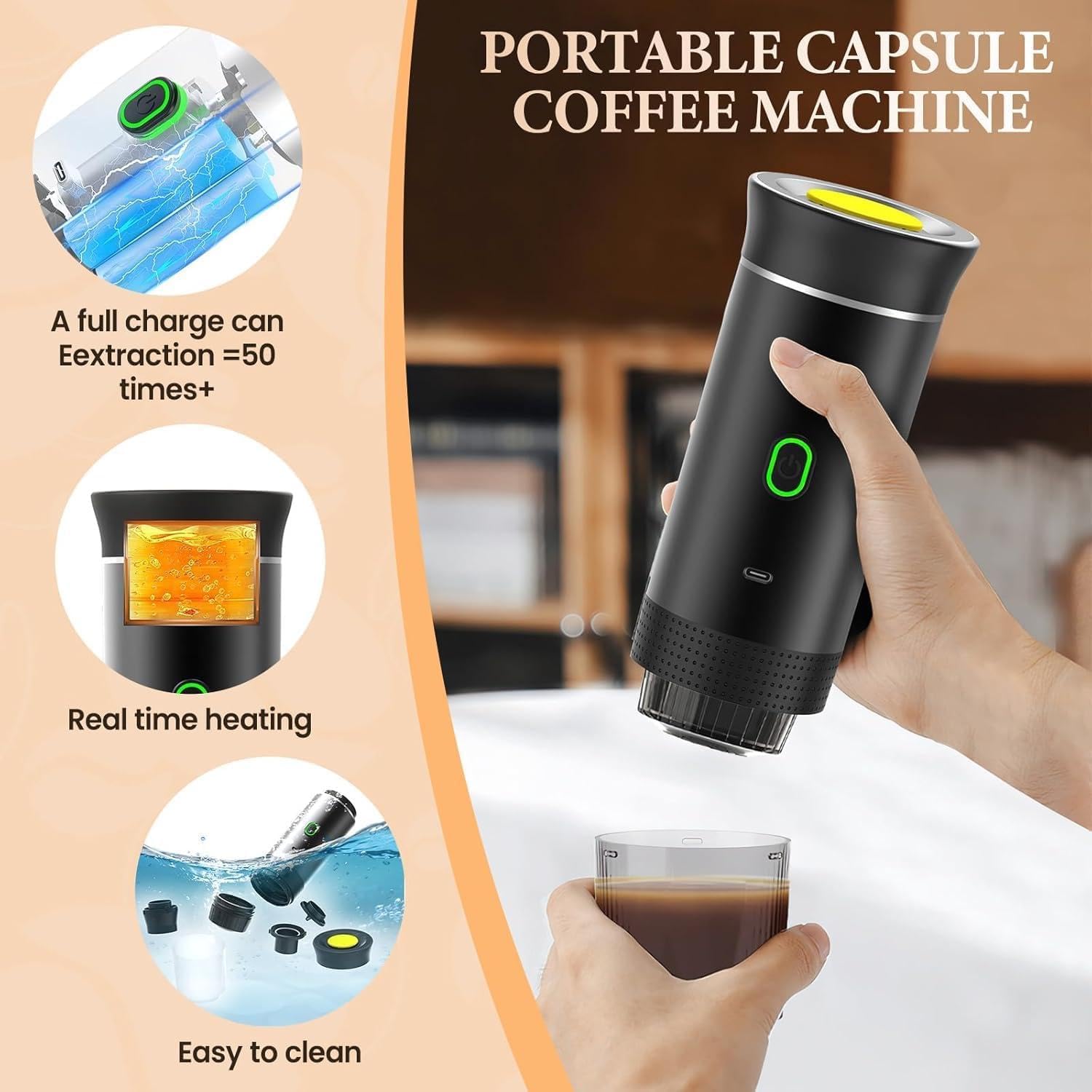 Máquina de Café Espresso Portátil 3 en 1 – Café Perfecto en Cualquier Lugar