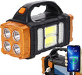 Foco LED Solar Recargable – Linterna de Camping con 4 Modos de Luz, Impermeable IP44, Gran Angular, USB y Solar