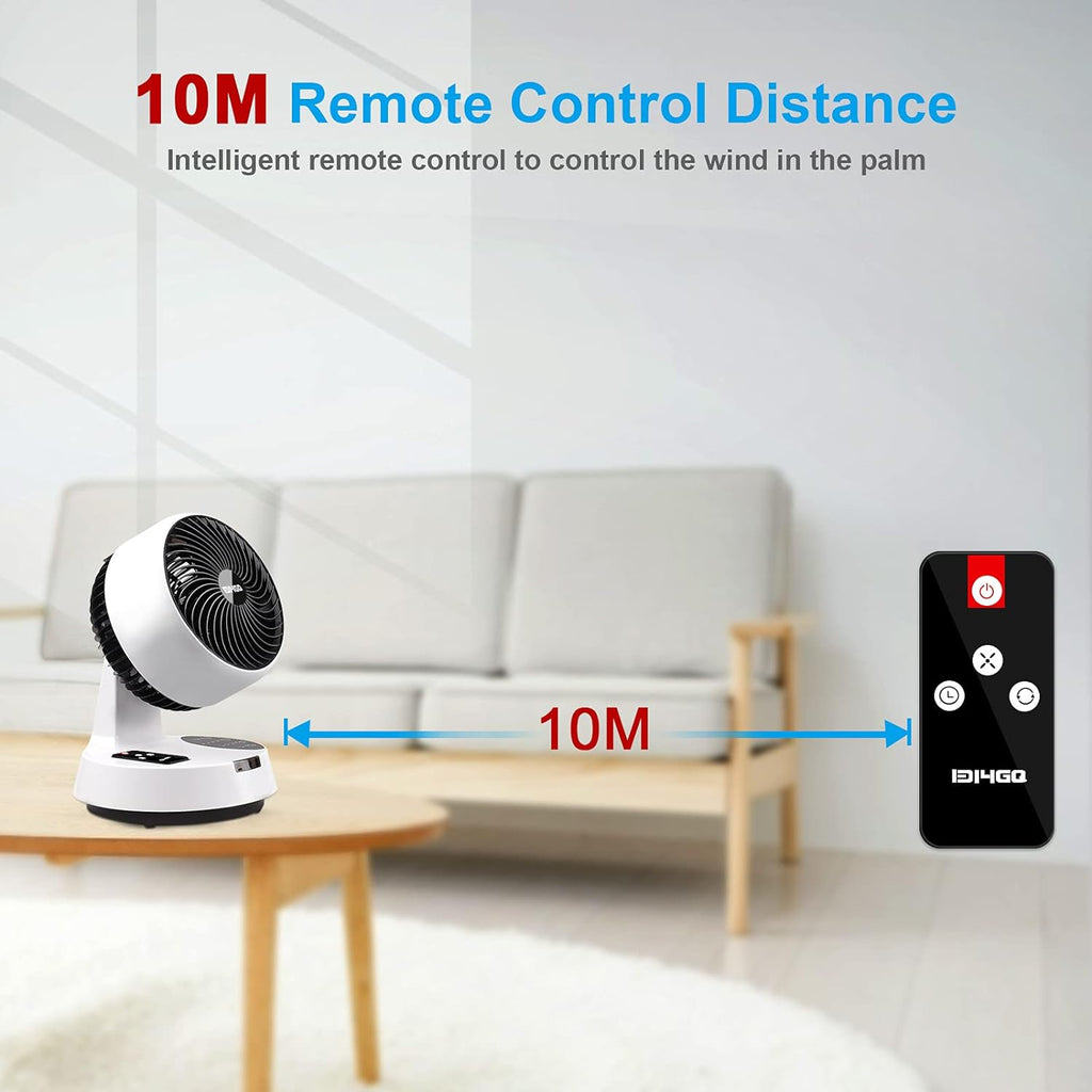 Ventilador Turbo de Mesa Silencioso | Circulador de Aire 3D con Mando a Distancia