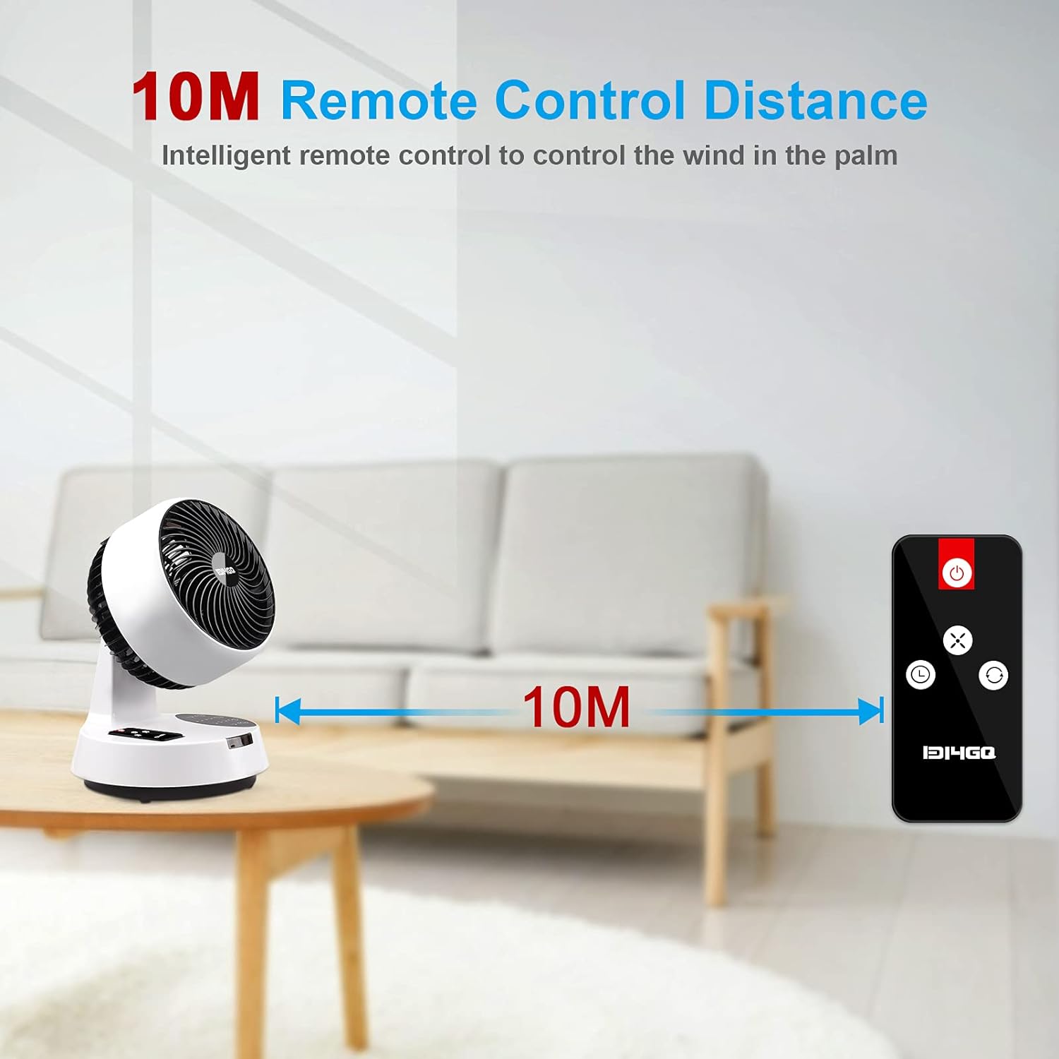 Ventilador Turbo de Mesa Silencioso | Circulador de Aire 3D con Mando a Distancia