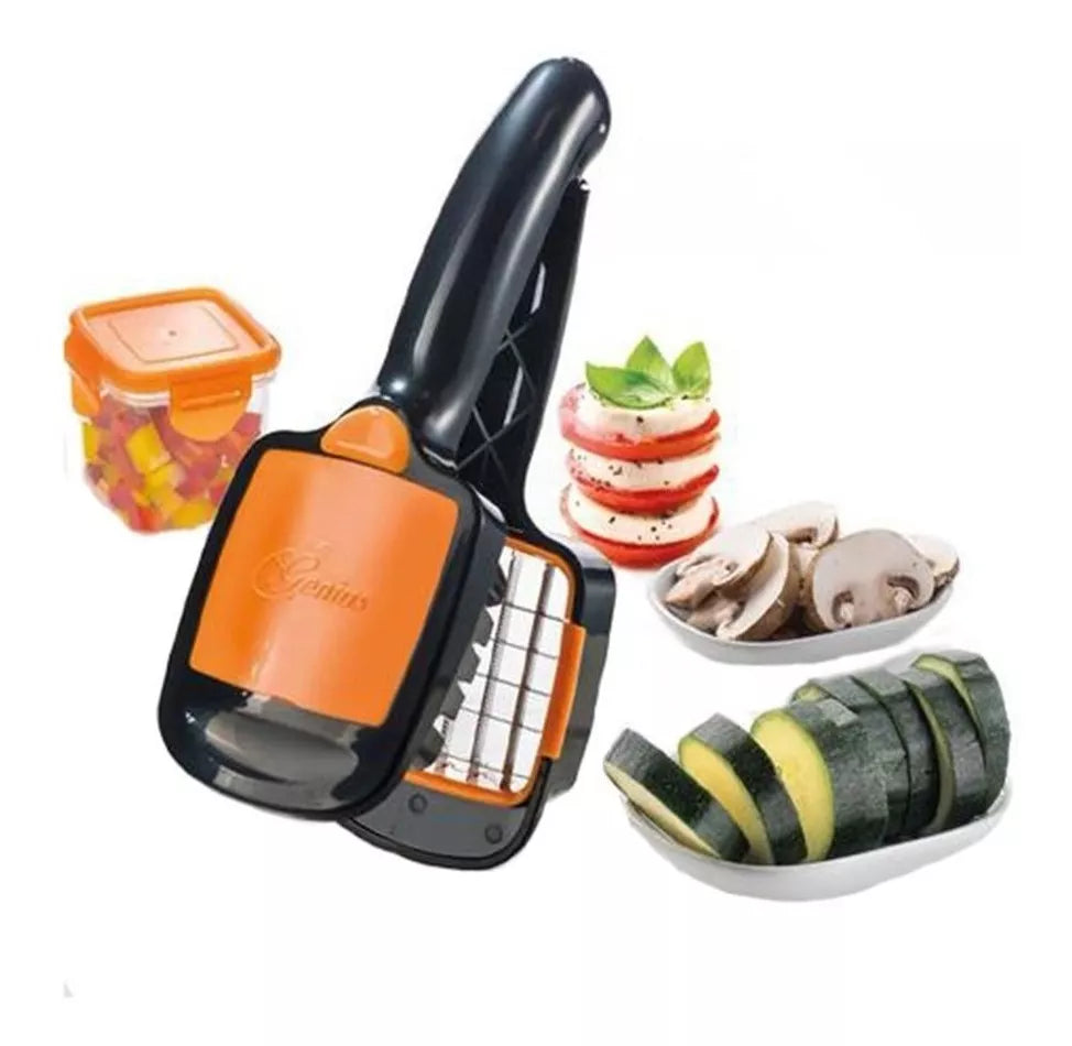 Cortador de Verduras 5 en 1 | Picador Multifunción Manual de Acero Inoxidable