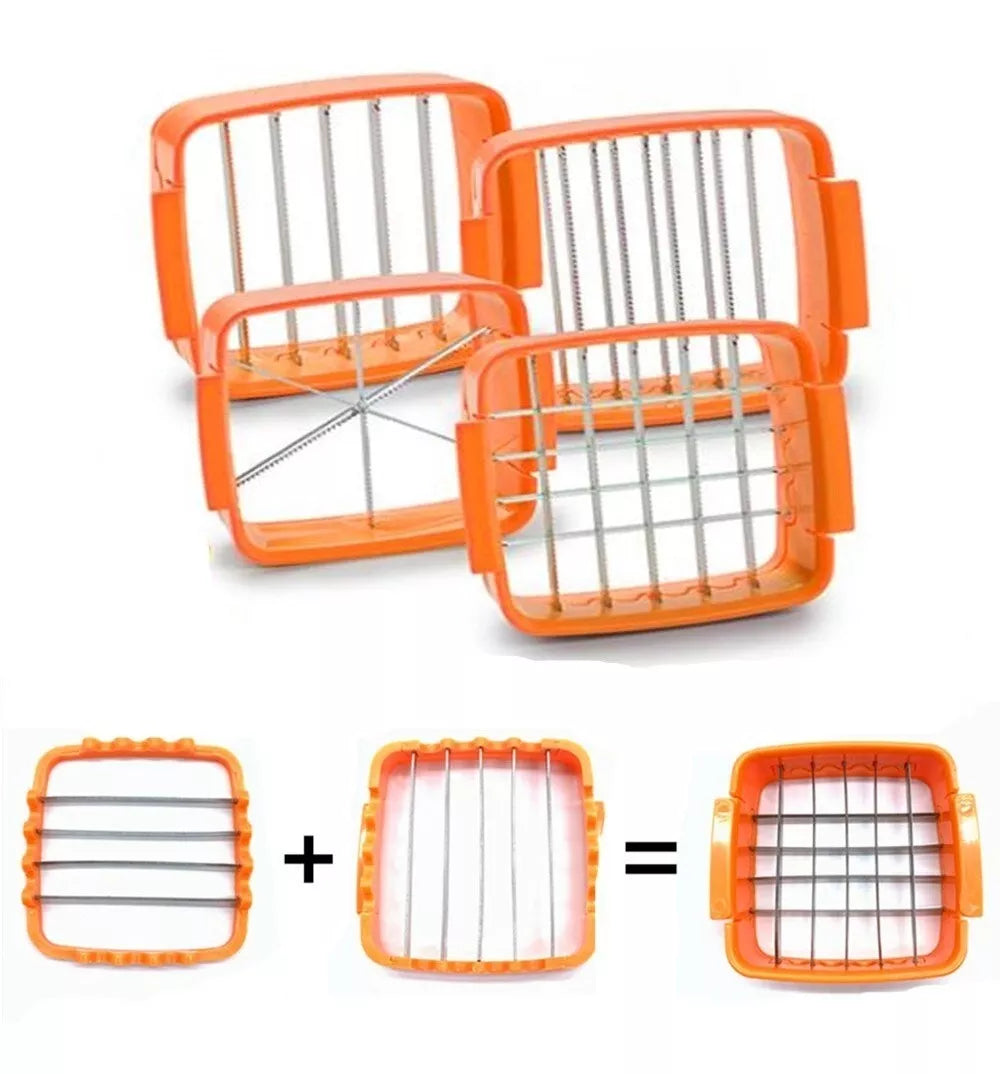 Cortador de Verduras 5 en 1 | Picador Multifunción Manual de Acero Inoxidable