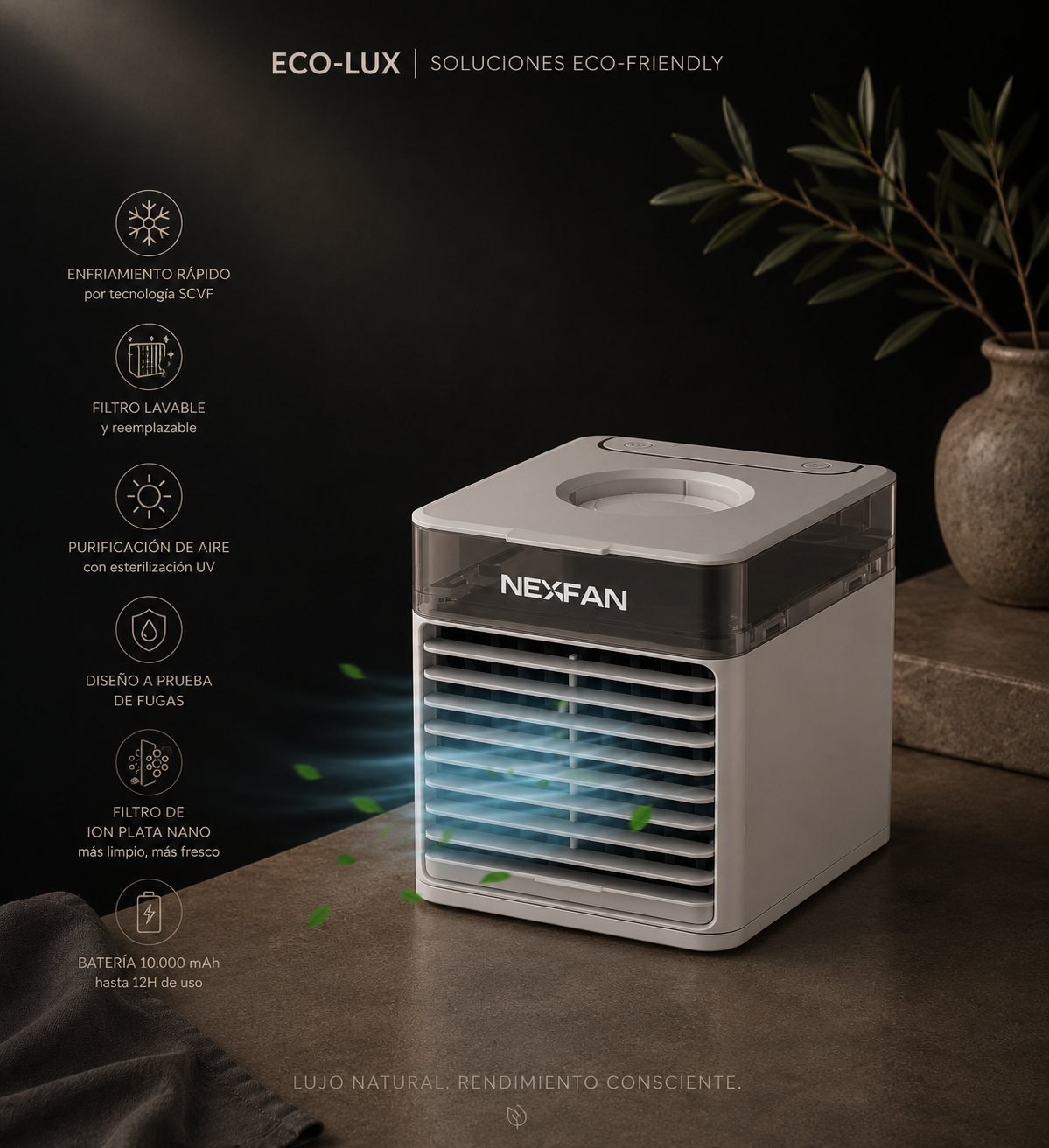 Aire Acondicionado Artic Air Ventilador Ultra Enfriador - Frescura Portátil y Eficiente