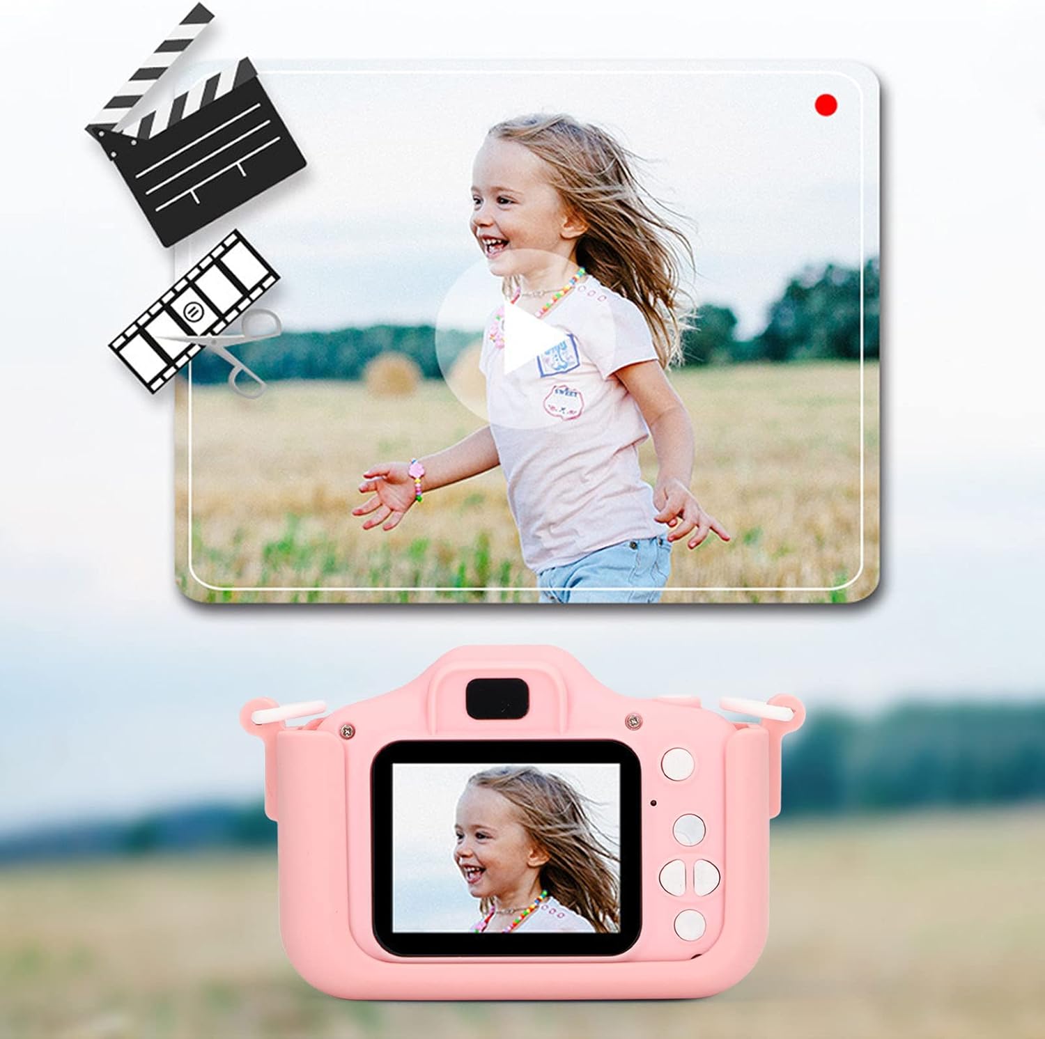 Cámara para Niños 20MP HD 2.0” + Tarjeta 32GB – Azul y Rosa, Compacta y Divertida